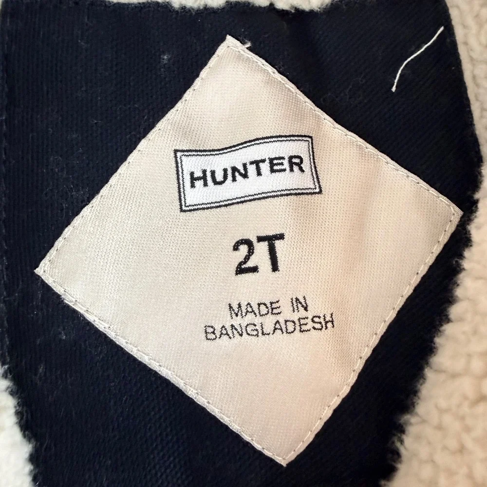 Hunter Boys Black Sherpa Lined Hooded Jacket Size 2T